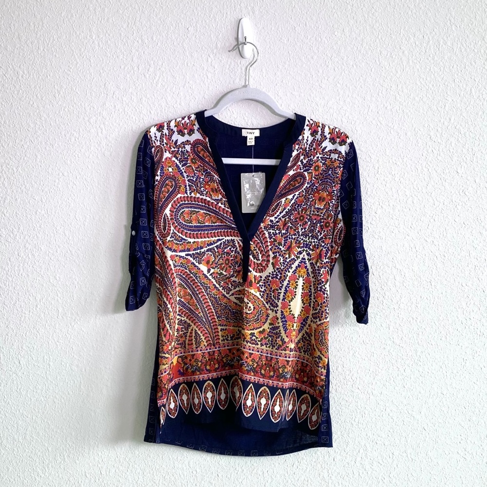 Anthropologie Tiny Persian Pear Paisley Top XS